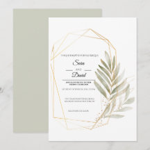 Convite de Casamento Geométrico Dourado com Vegeta