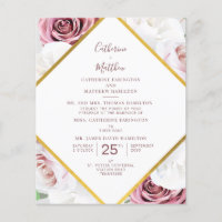 Convite De Casamento Geométrico Floral De Script D