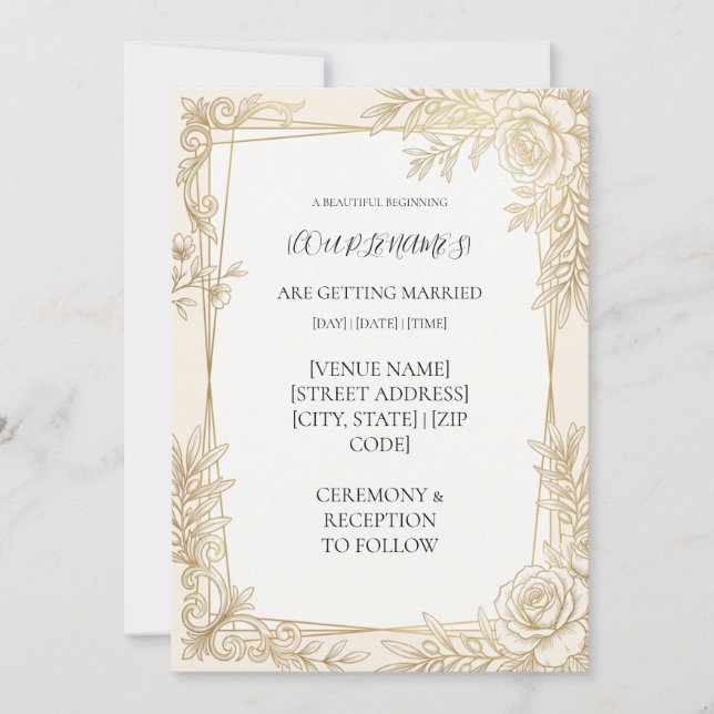 Convite de Casamento Geométrico Personalizado (Frente)