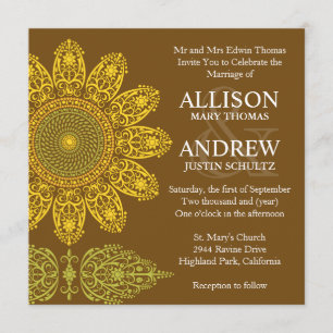 Convite de Casamento Girassol