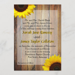 Convite de Casamento Girassol