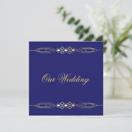 Convite de Casamento Glamouroso Dourado