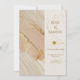 Convite de Casamento Glitter Dourado Tinta Álcool