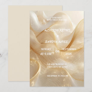 Convite de Casamento Golden Lines – Elegante & Mod