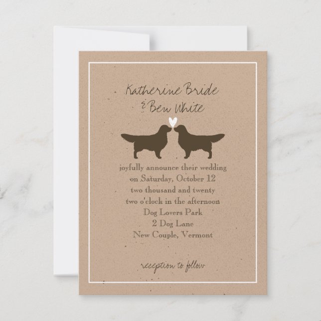 Convite de Casamento Golden Retrievers (Frente)