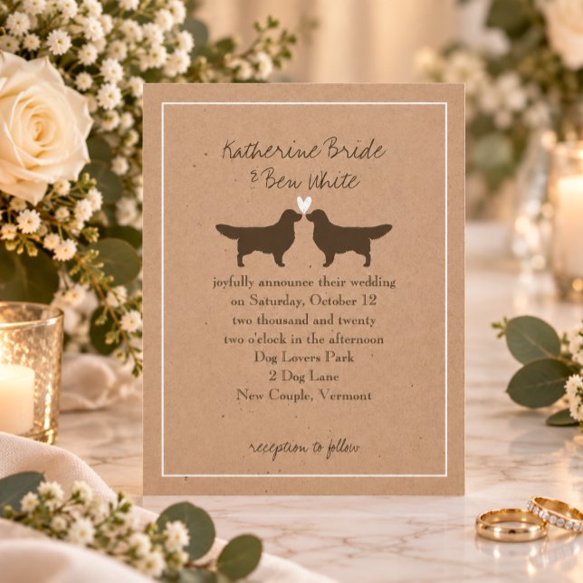 Convite de Casamento Golden Retrievers (Criador carregado)