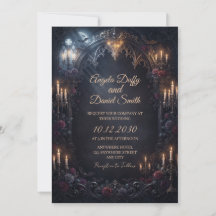 Convite de Casamento Gótico Castelo Encantado