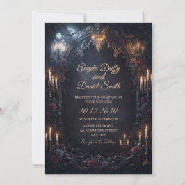 Convite de Casamento Gótico Castelo Encantado