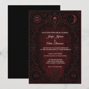 Convite de casamento gótico com tabuleiro Ouija ve