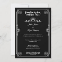 Convite de casamento gótico de halloween