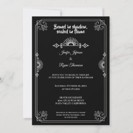 Convite de casamento gótico de halloween