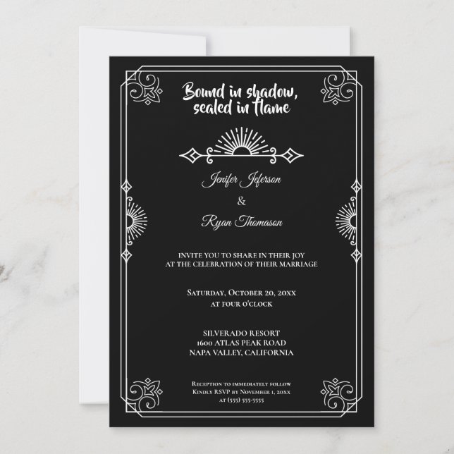 Convite de casamento gótico de halloween (Frente)