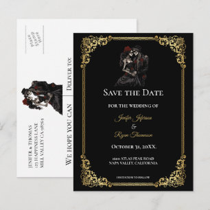 convite de casamento gótico de halloween