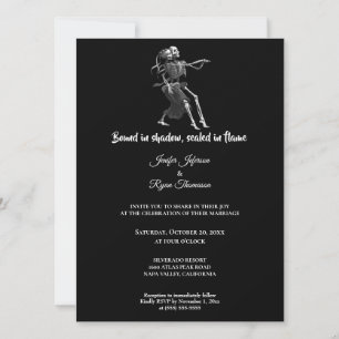 Convite de casamento gótico de halloween