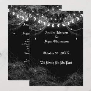 Convite de casamento gótico de Halloween