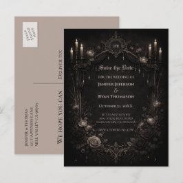 convite de casamento gótico de halloween cartão po