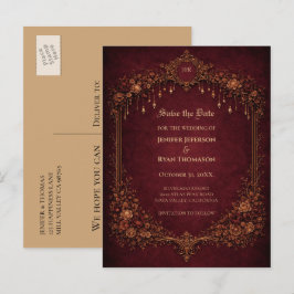 convite de casamento gótico de halloween cartão po
