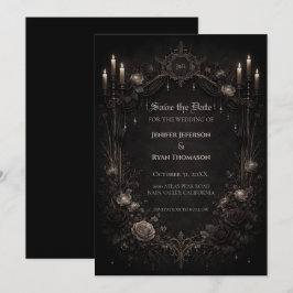 Convite de casamento gótico de Halloween para salv