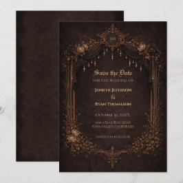 convite de casamento gótico de halloween para salv
