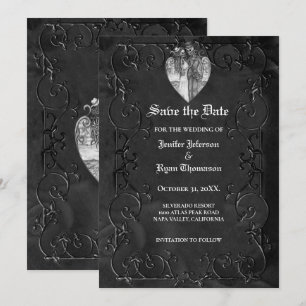 Convite de casamento gótico de halloween para salv