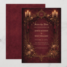 convite de casamento gótico de halloween para salv