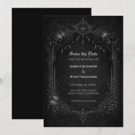 convite de casamento gótico de halloween para salv