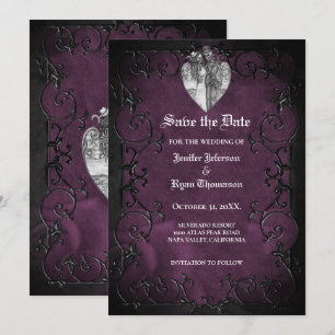 Convite de casamento gótico de halloween para salv