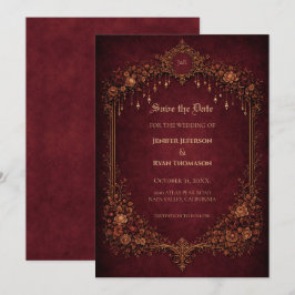 convite de casamento gótico de halloween para salv