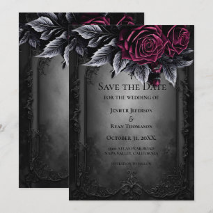 Convite de casamento gótico de halloween para salv