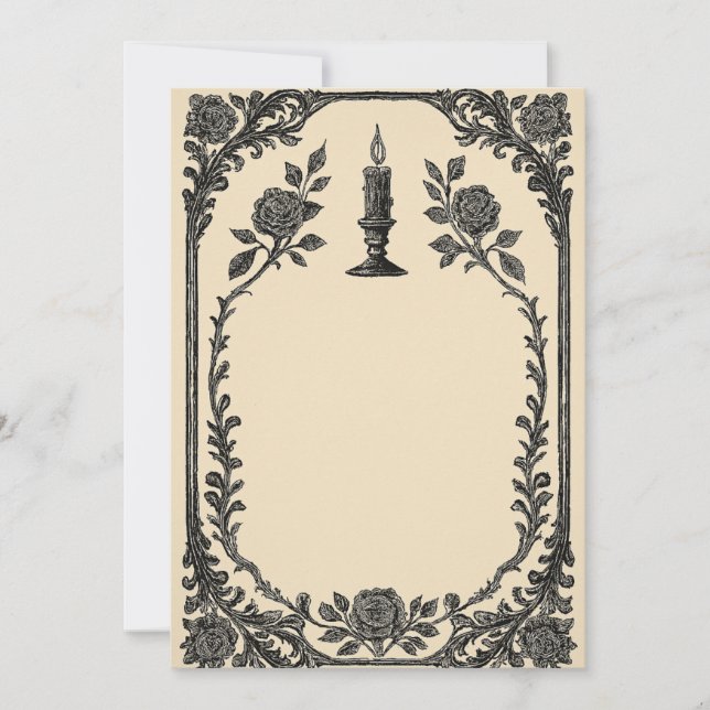 Convite de Casamento Gótico – Design de Vela (AI-G (Frente)