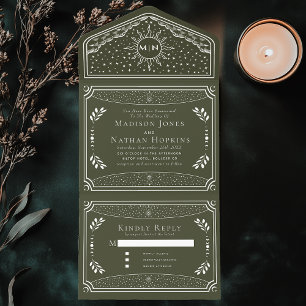 Convite de casamento Gótico do Cartão de Tarô de O