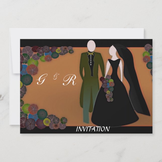 Convite de Casamento Gótico Elegante (Frente)