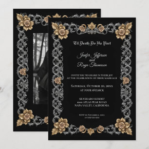 Convite de casamento gótico elegante
