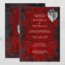 Convite de casamento gótico elegante de halloween