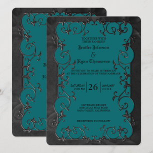 Convite de casamento gótico elegante de halloween