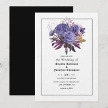 Convite de casamento gótico Floral de Halloween