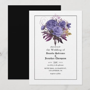 Convite de casamento gótico Floral de Halloween