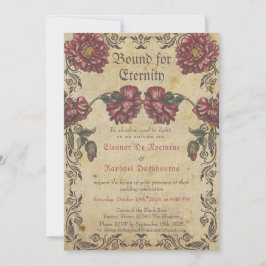 Convite de Casamento Gótico - Flores Escuras Vinta