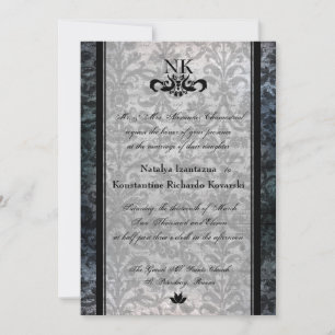 Convite de casamento Gótico  Oval Rico Black Dama