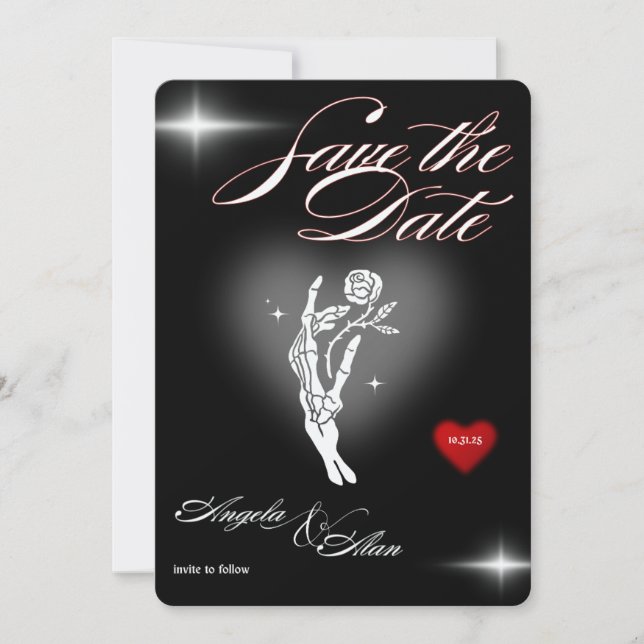 Convite de casamento Gótico Vintage (Frente)