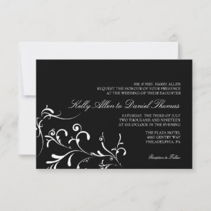 Convite de casamento  Graça Floral bw