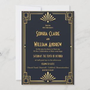 Convite de Casamento Great Gatsby Art Deco