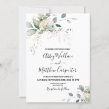 Convite de casamento Greenery