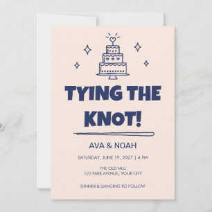 Convite de Casamento Groovy Retro Tying the Knot