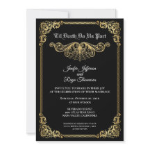 Convite de casamento Halloween gótico elegante em 