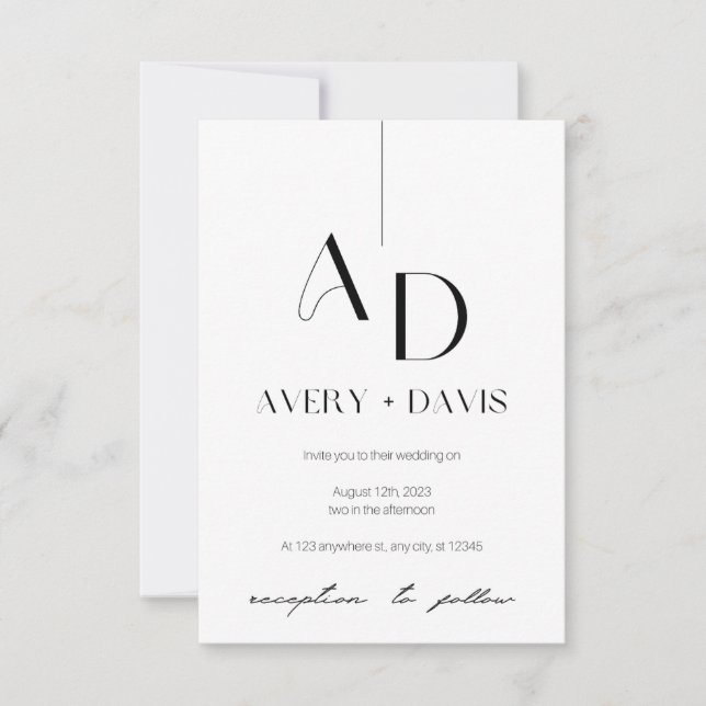 Convite de casamento Harmonia Etérea (Frente)