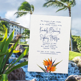 Convite de Casamento Havaiano Pássaro do Paraíso