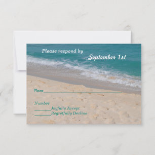 Convite de Casamento Hearts on the Beach RSVP