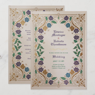 Convite de Casamento Herança Medieval Tom Joia Dou