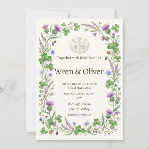 Convite de Casamento Heritage Flor Silvestre Cardo